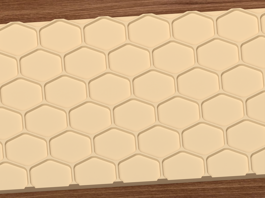 Honeycomb Hexagon Textured Roller STL File - 03 close detail emboss