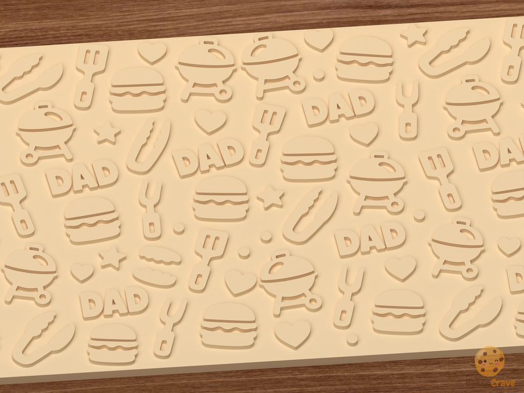 Father's Day BBQ Textured Roller STL File