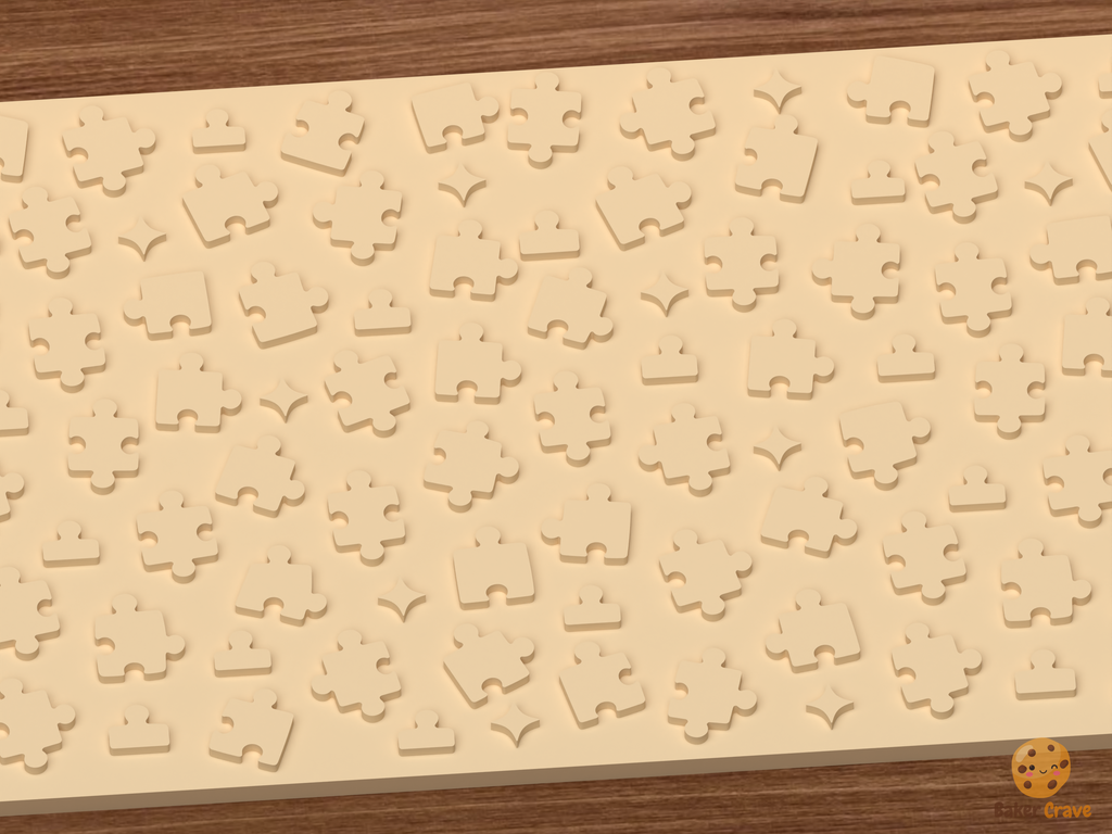 Jigsaw Puzzle Pieces Textured Roller STL File