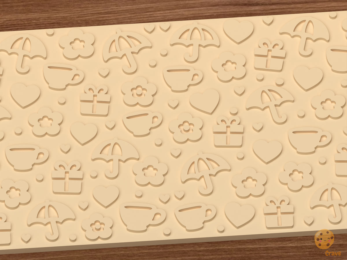 Cozy Rainy Day Textured Roller STL File - 03 close detail emboss