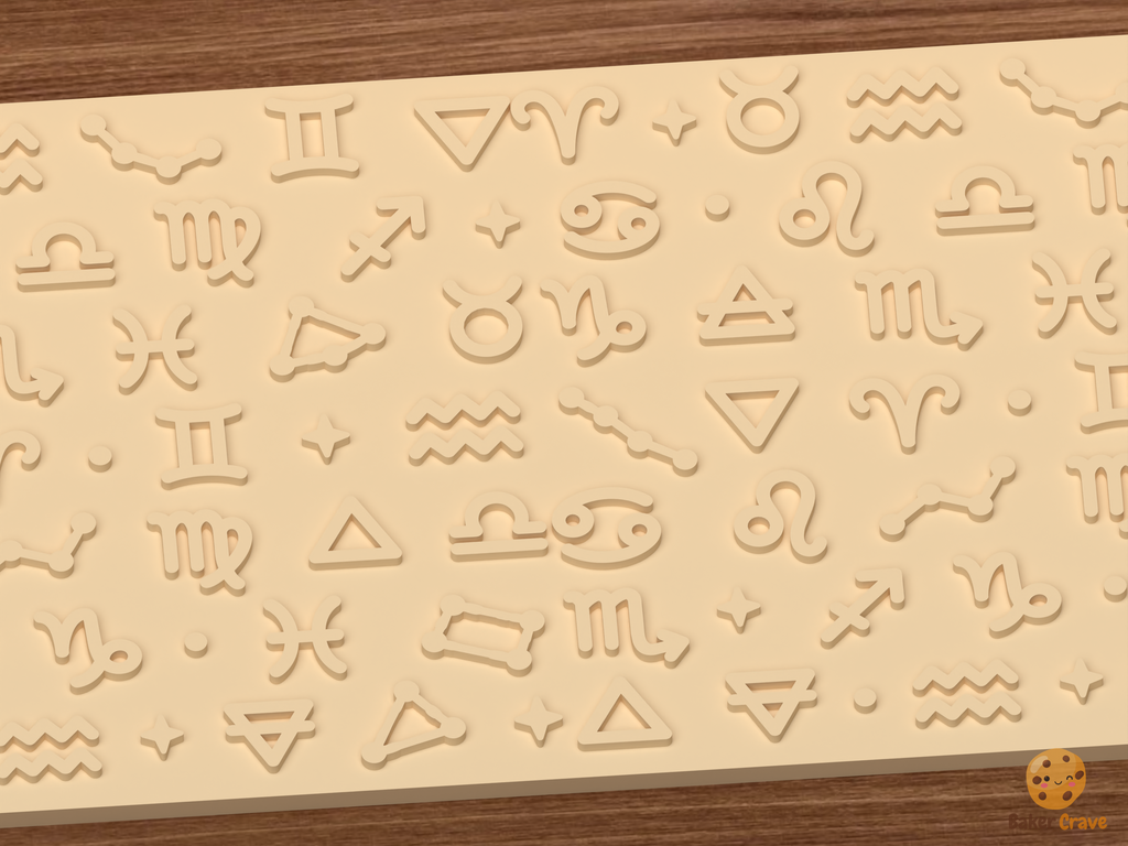 Zodiac Signs Textured Roller STL File