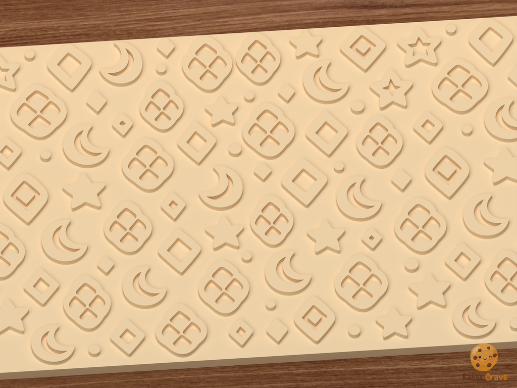 Snake Skin Geometric Textured Roller STL File - 03 close detail emboss