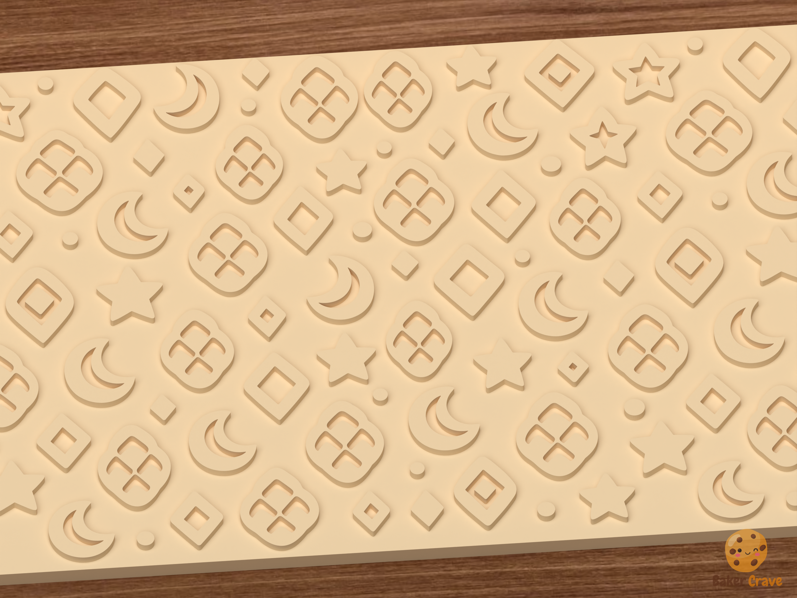 Snake Skin Geometric Textured Roller STL File - 03 close detail emboss