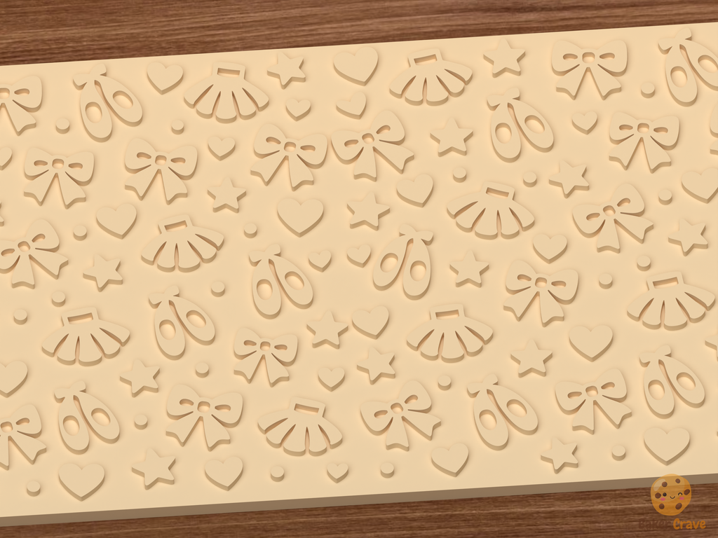 Ballet Dance Textured Roller STL File - 03 close detail emboss