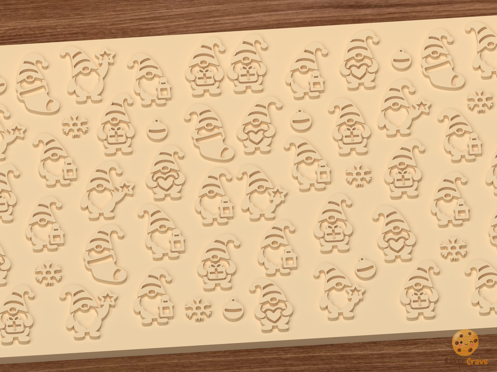 Holiday Gnome Friends Textured Roller STL File