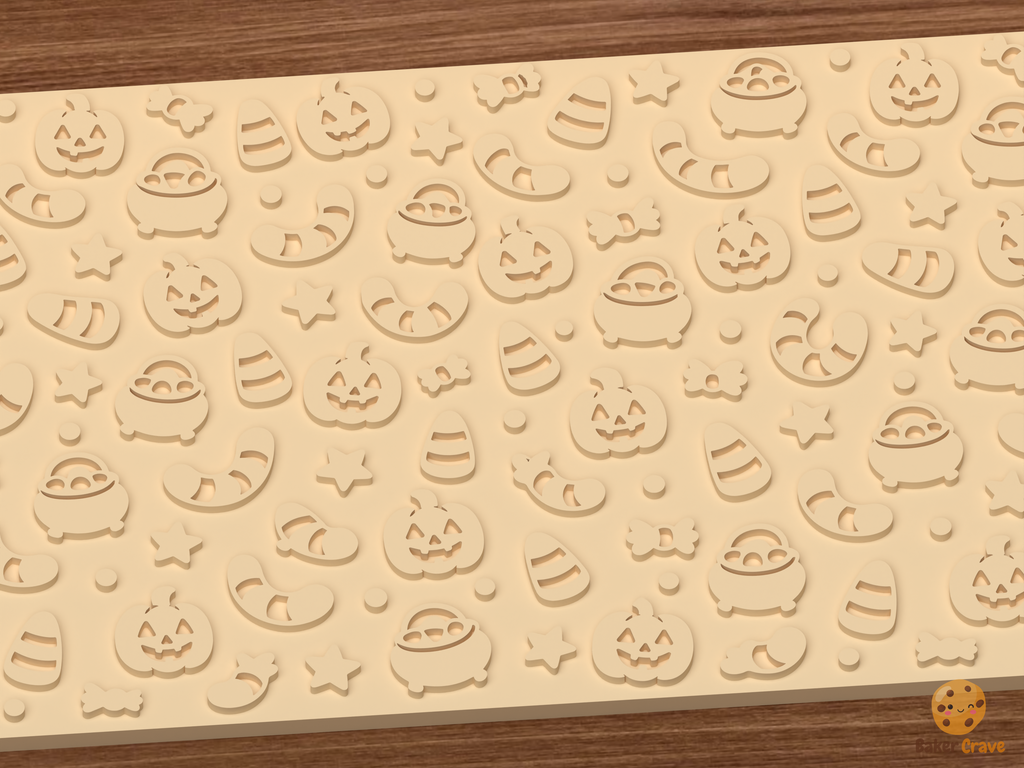 Gummy Worm Fright Textured Roller STL File - 03 close detail emboss