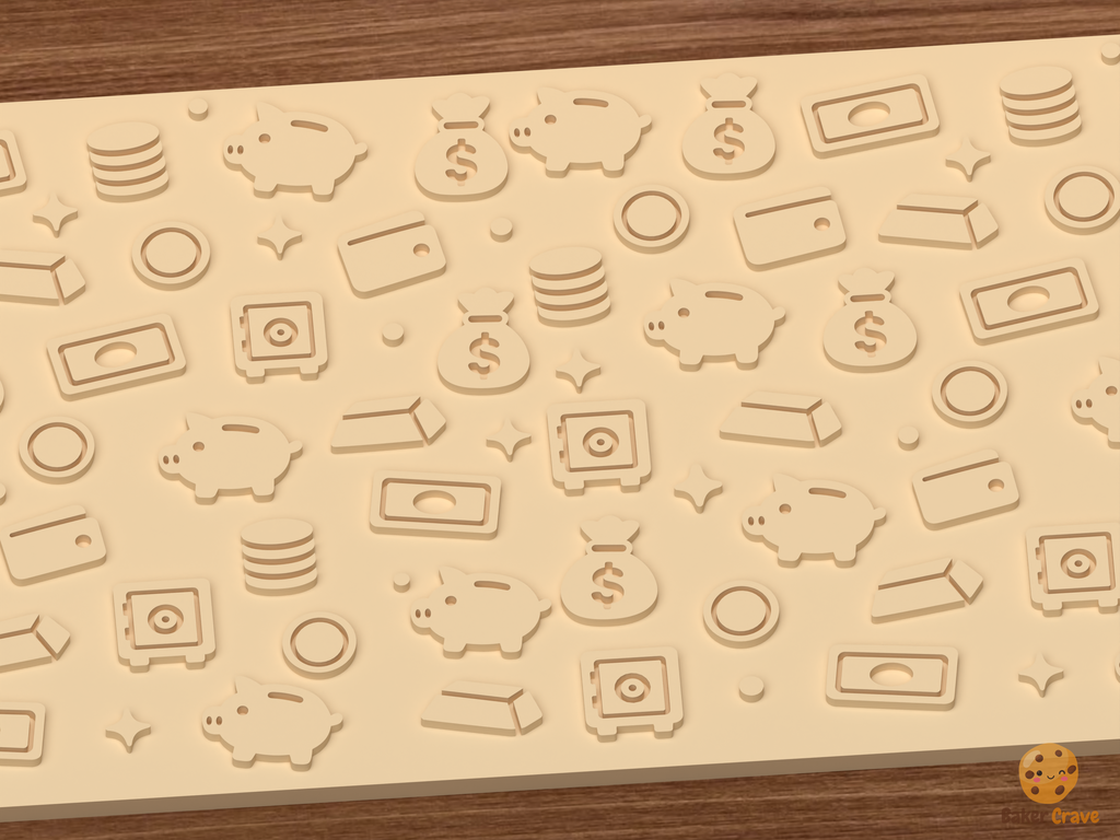 Money Piggy Bank Savings Textured Roller STL File