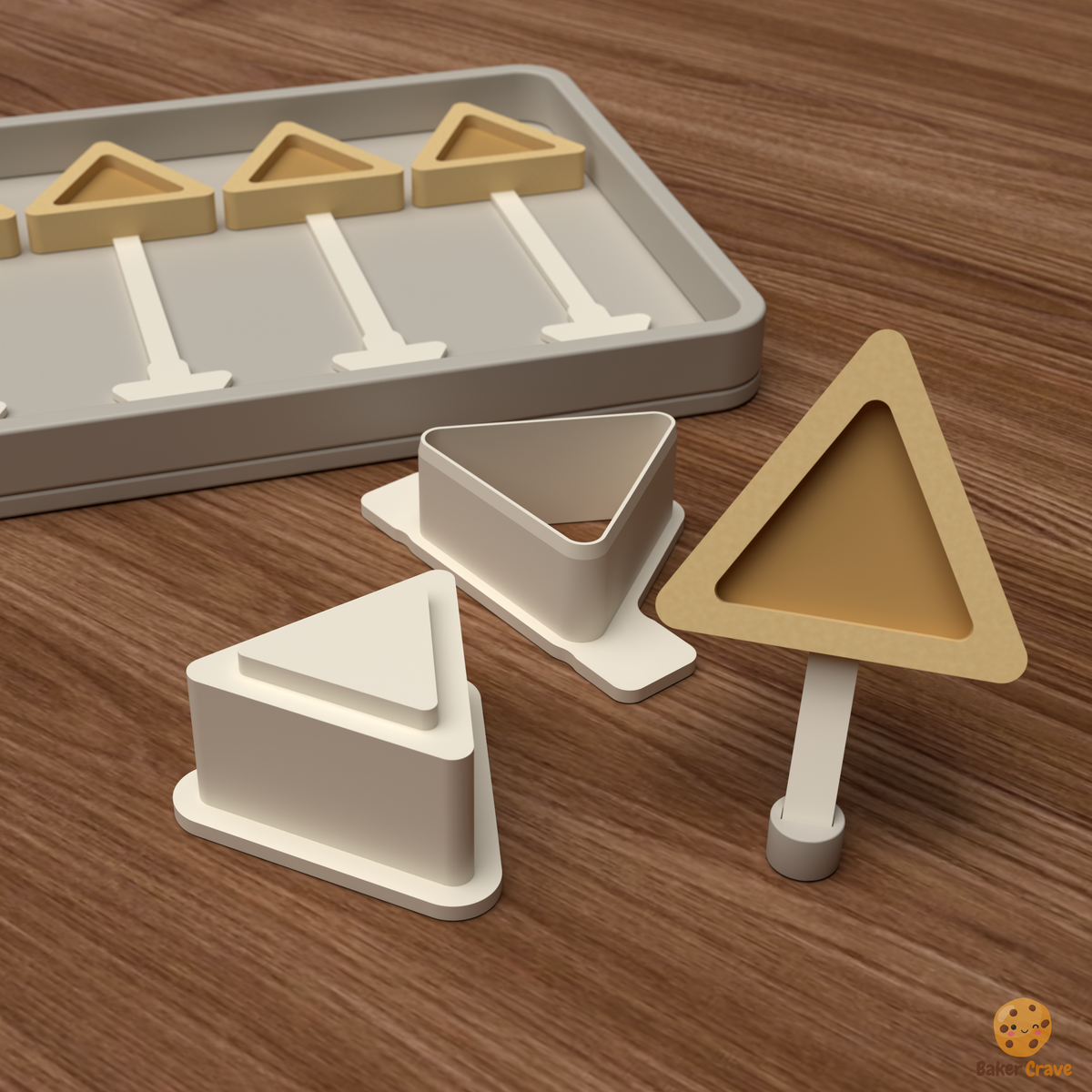 Filled Triangle Cake Pop Mold STL File