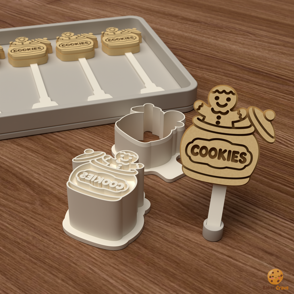 Gingerbread Cookie Jar Cake Pop Mold STL File