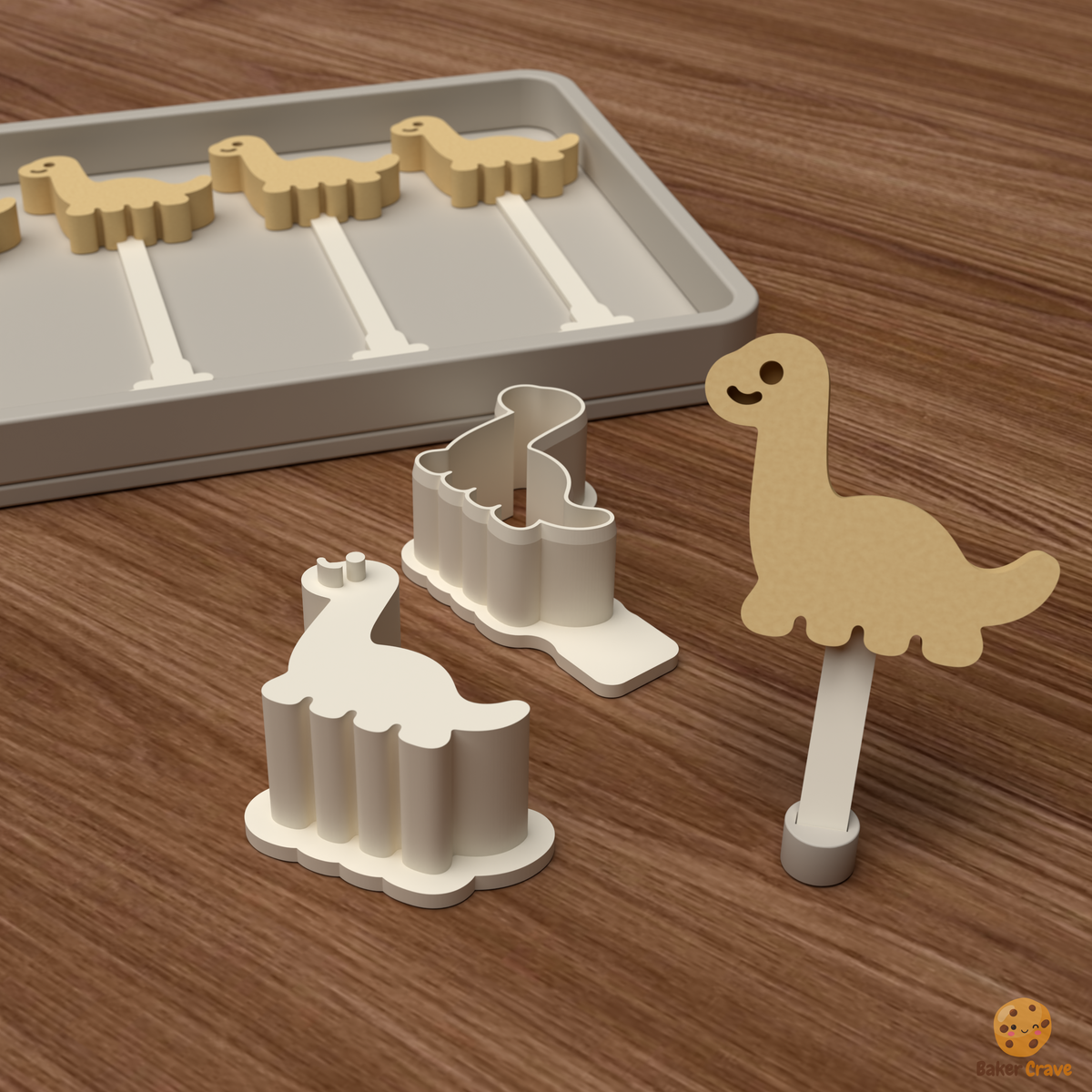 Brontosaurus Cake Pop Mold STL File