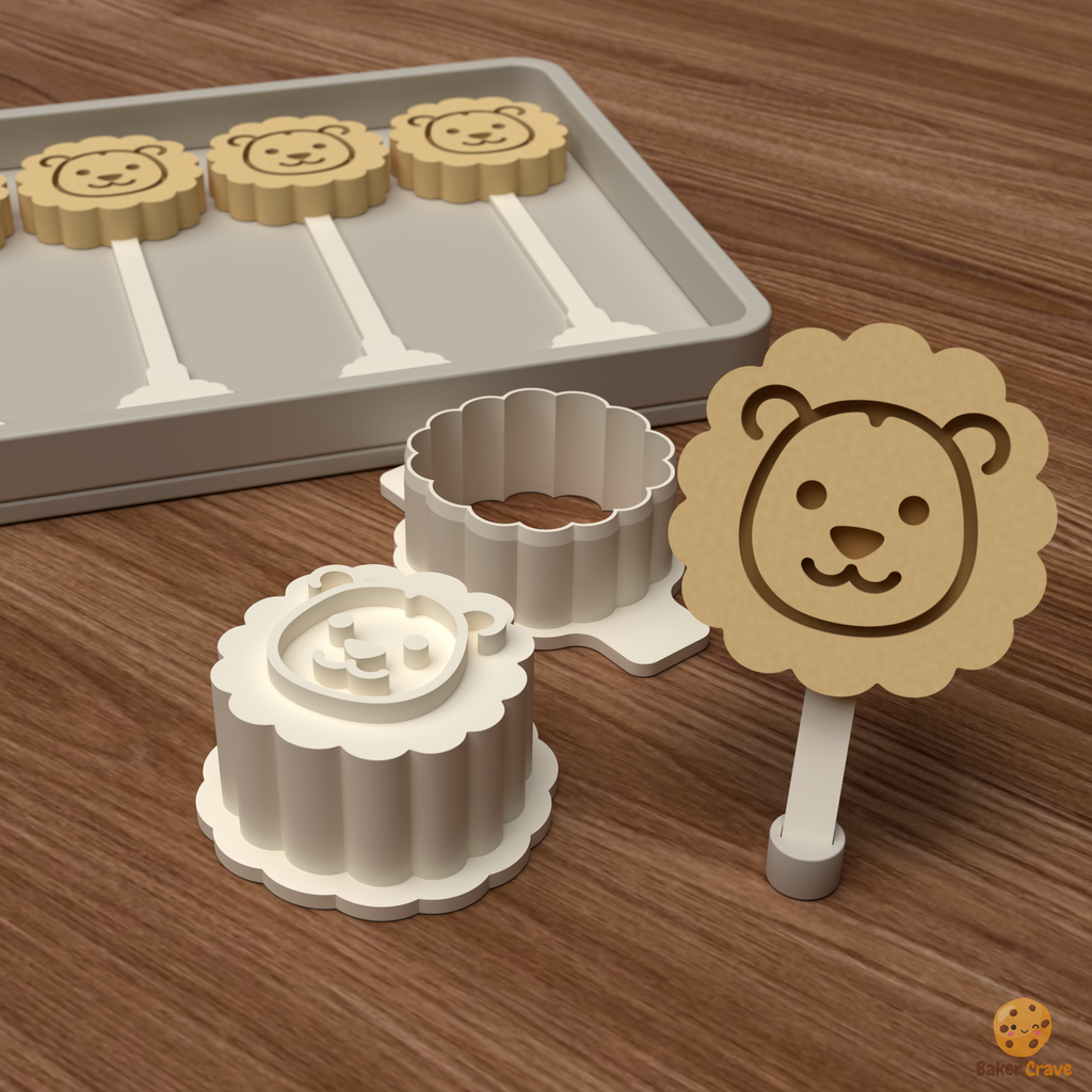 Lion Head Cake Pop Mold STL File