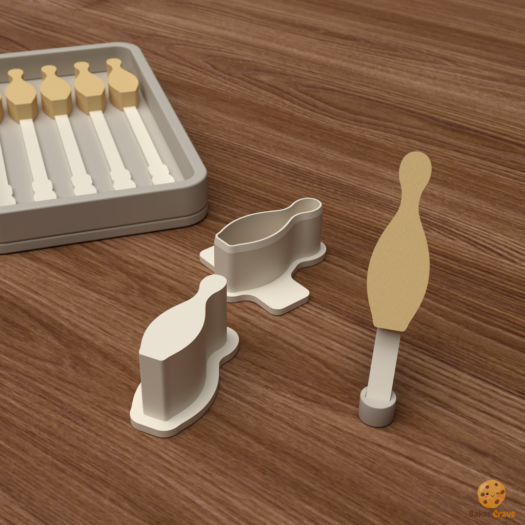 Bowling Pin Cake Pop Mold STL File