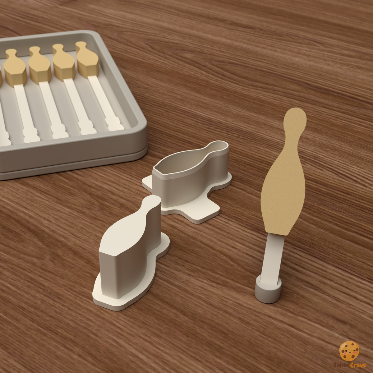 Bowling Pin Cake Pop Mold STL File
