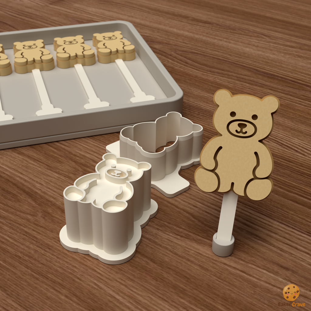 Teddy Bear Cake Pop Mold STL File