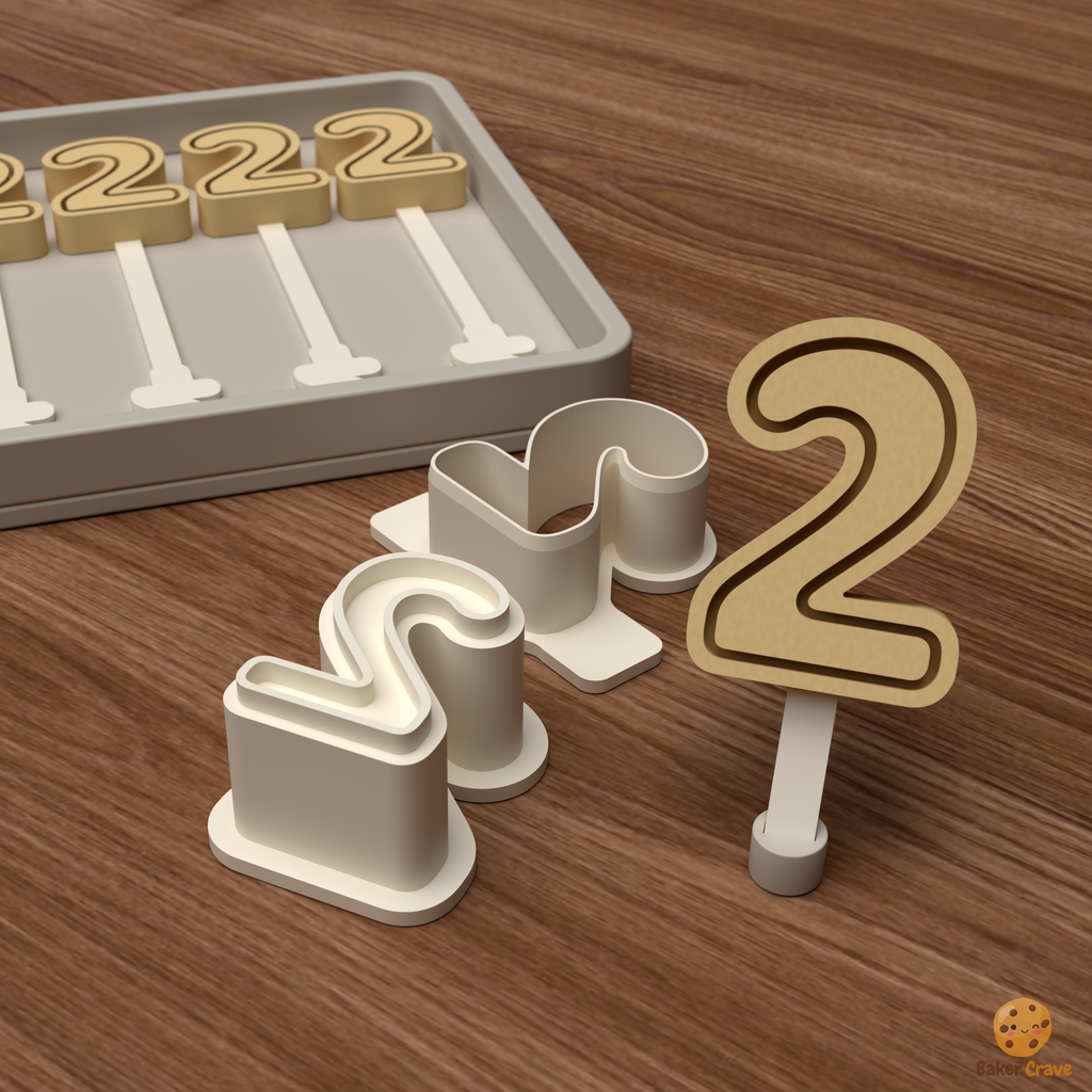 Number 2 Cake Pop Mold STL File