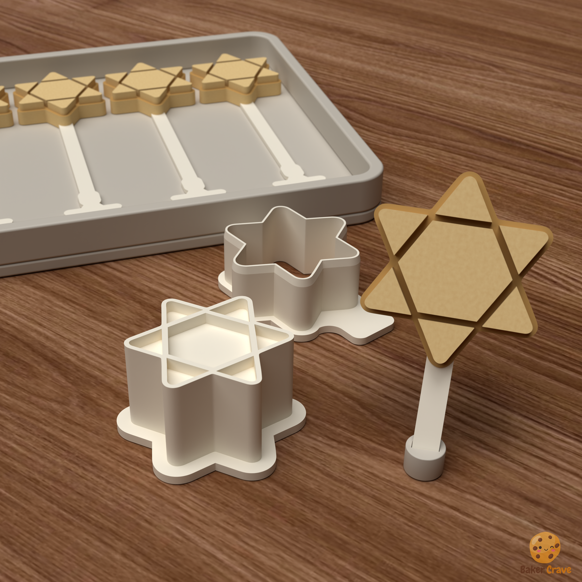 Star Of David Cake Pop Mold STL File