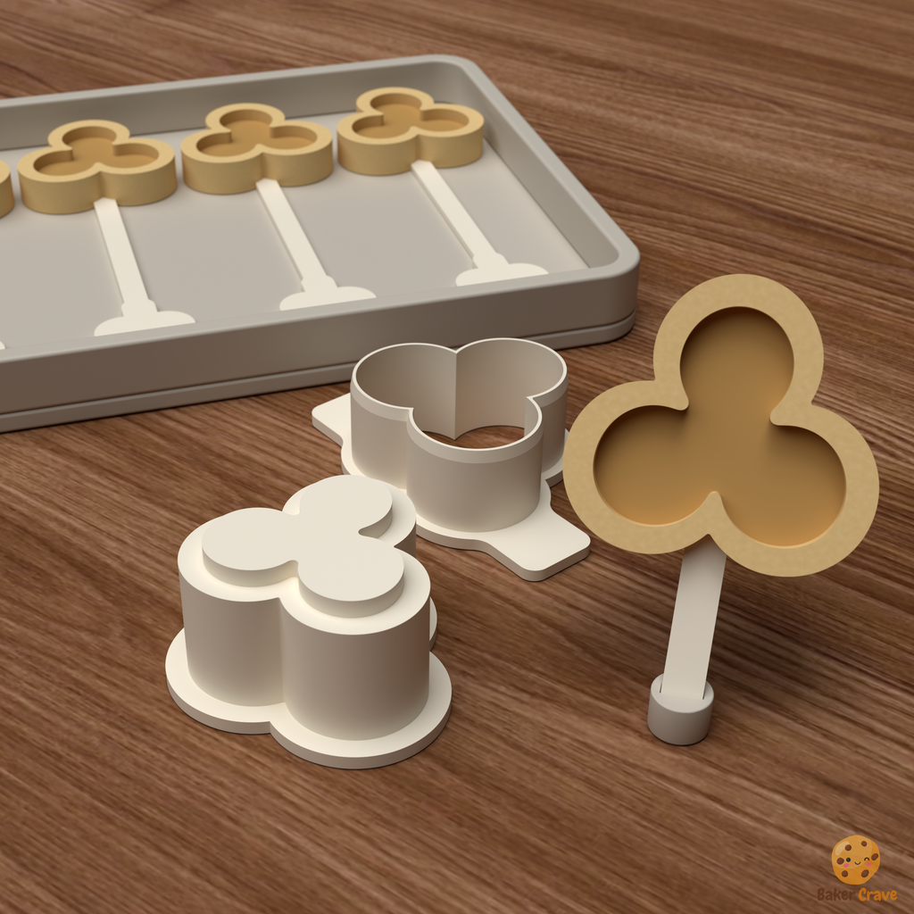 Filled Trefoil Cake Pop Mold STL File