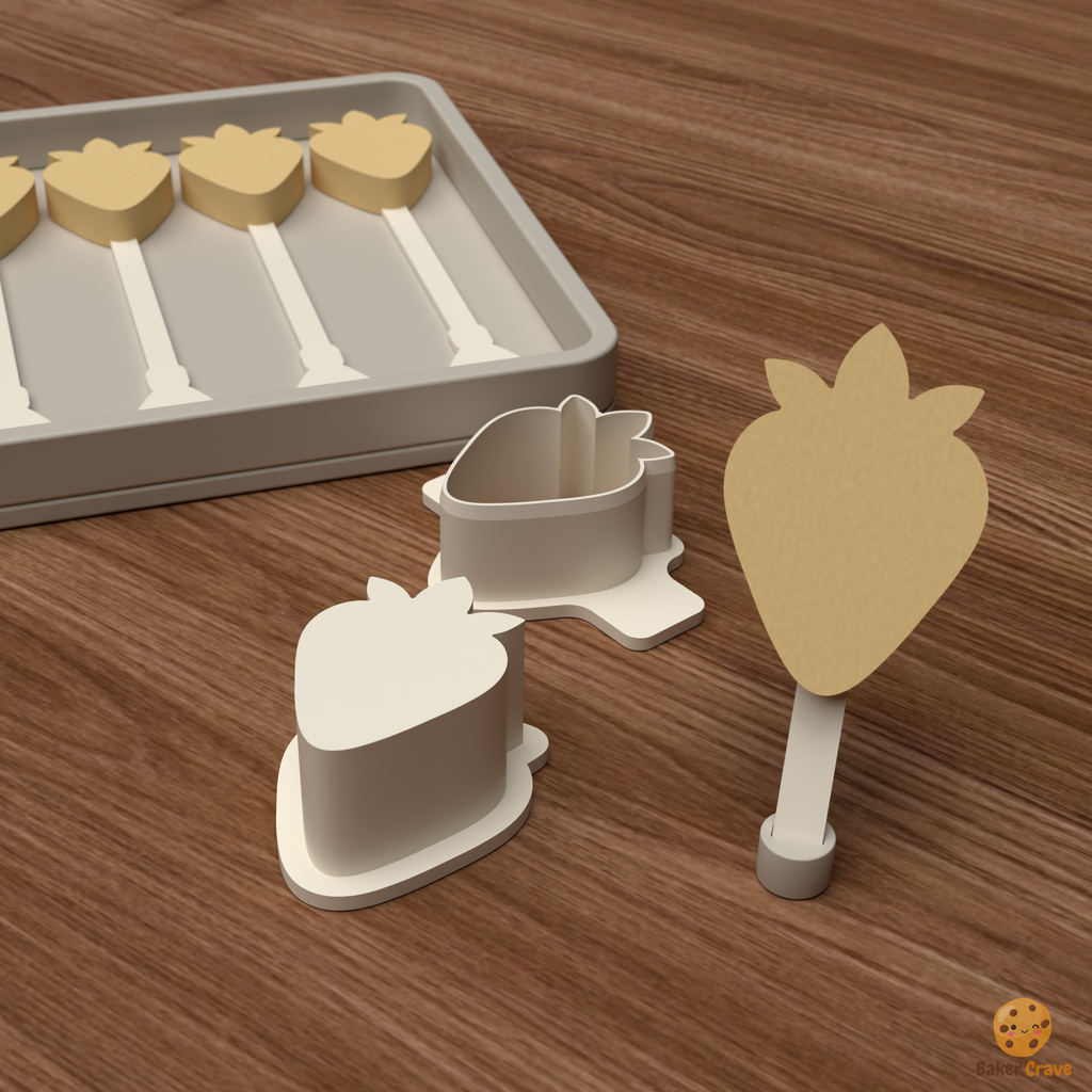 Strawberry Cake Pop Mold STL File