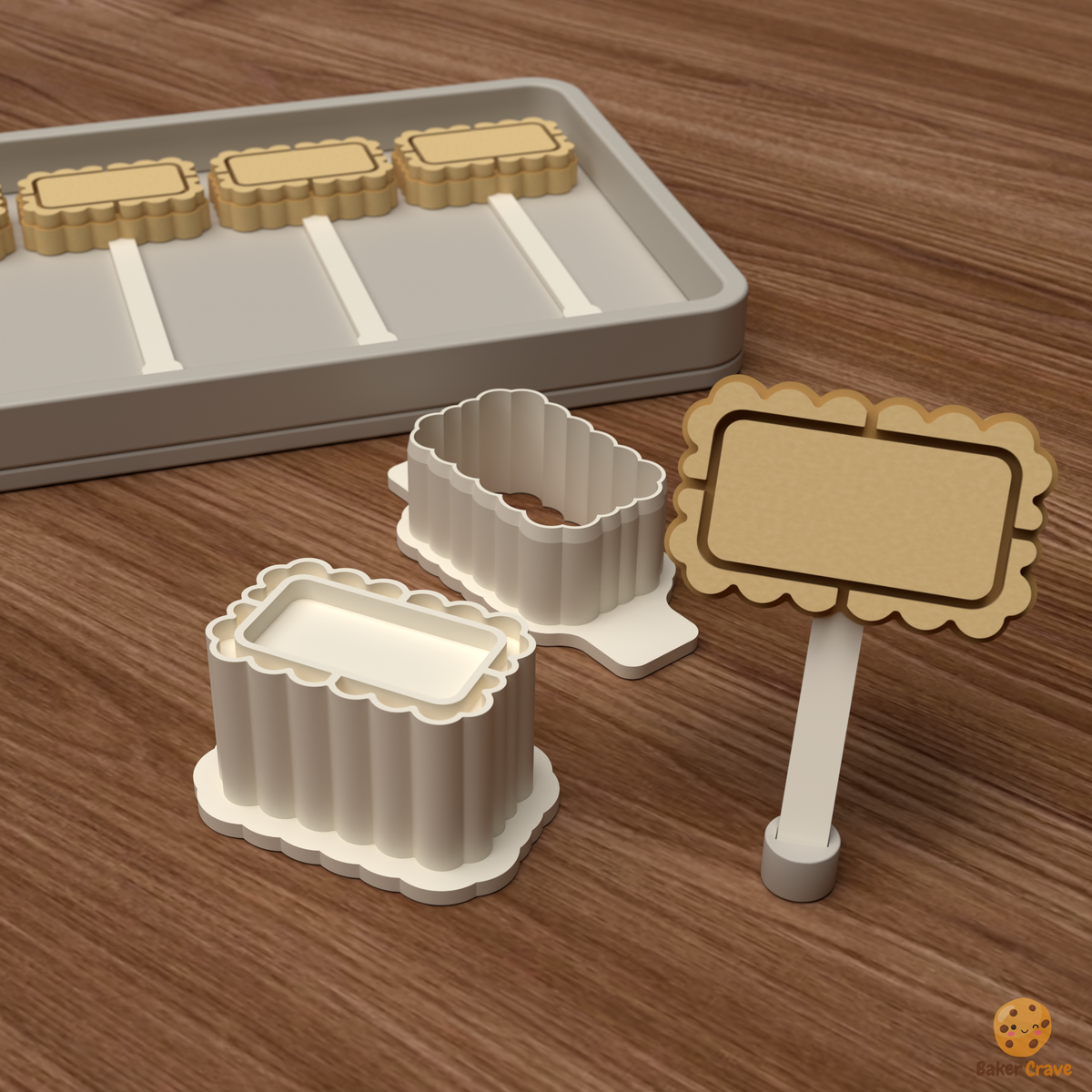 Scalloped Plaque Cake Pop Mold STL File