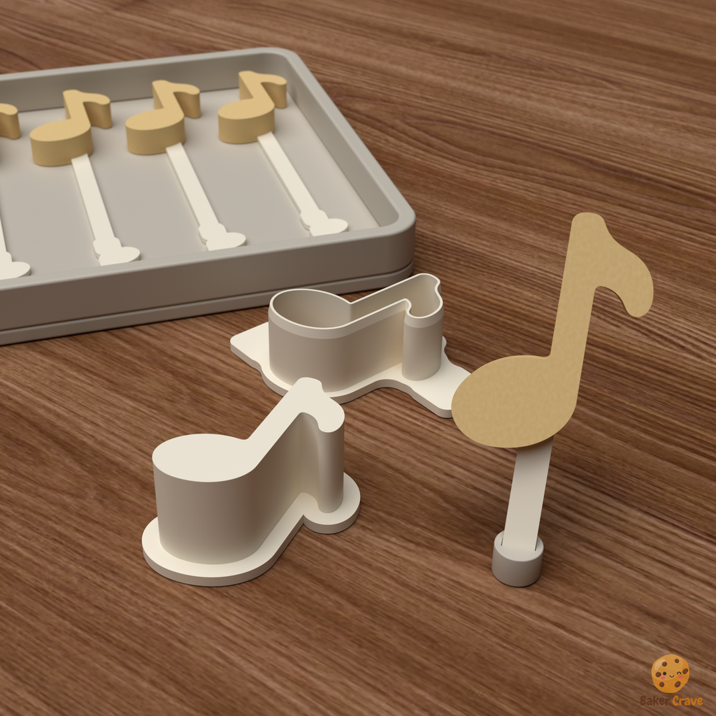 Music Note Cake Pop Mold STL File