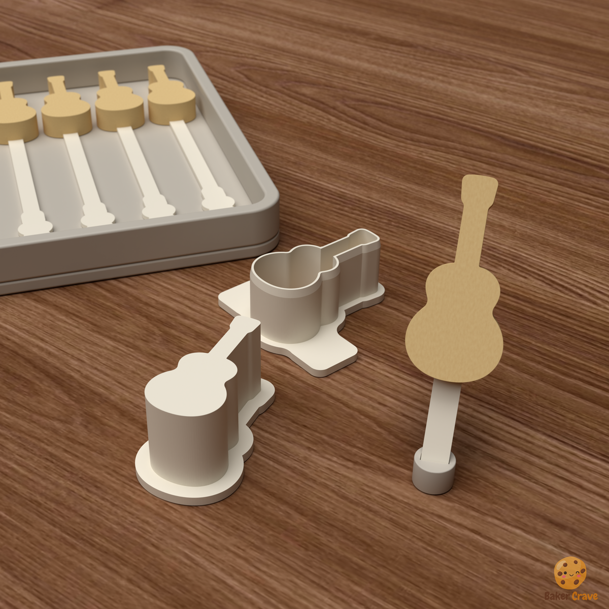 Acoustic Guitar Cake Pop Mold STL File
