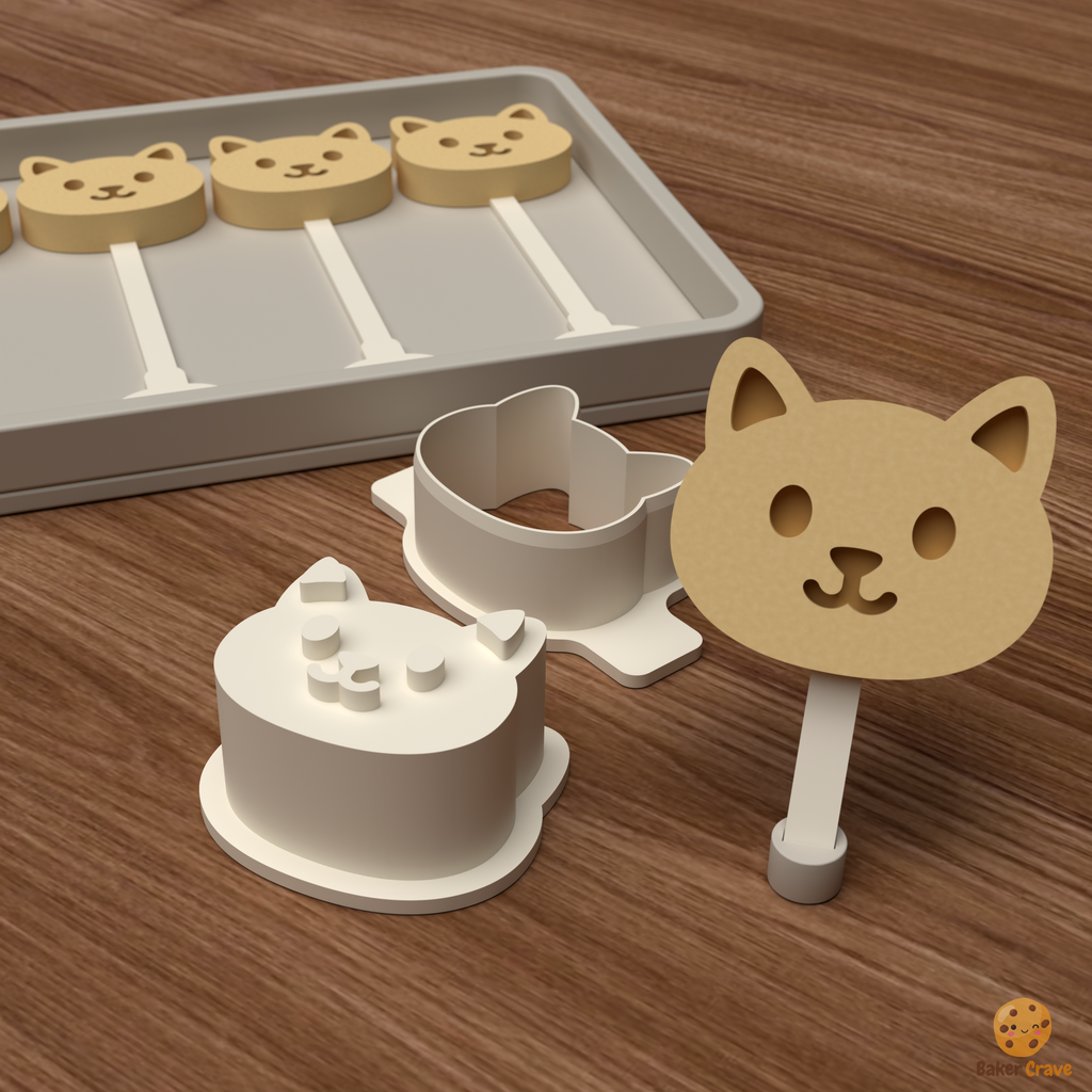 Cat Face Cake Pop Mold STL File
