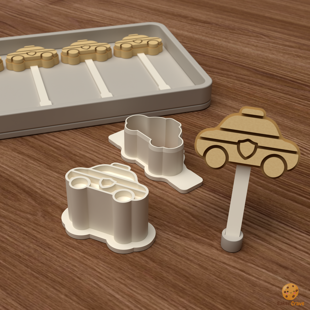 Police Car Cake Pop Mold STL File