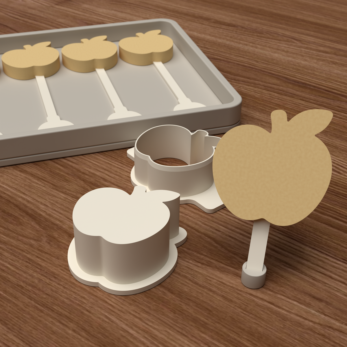 Apple Cake Pop Mold STL File
