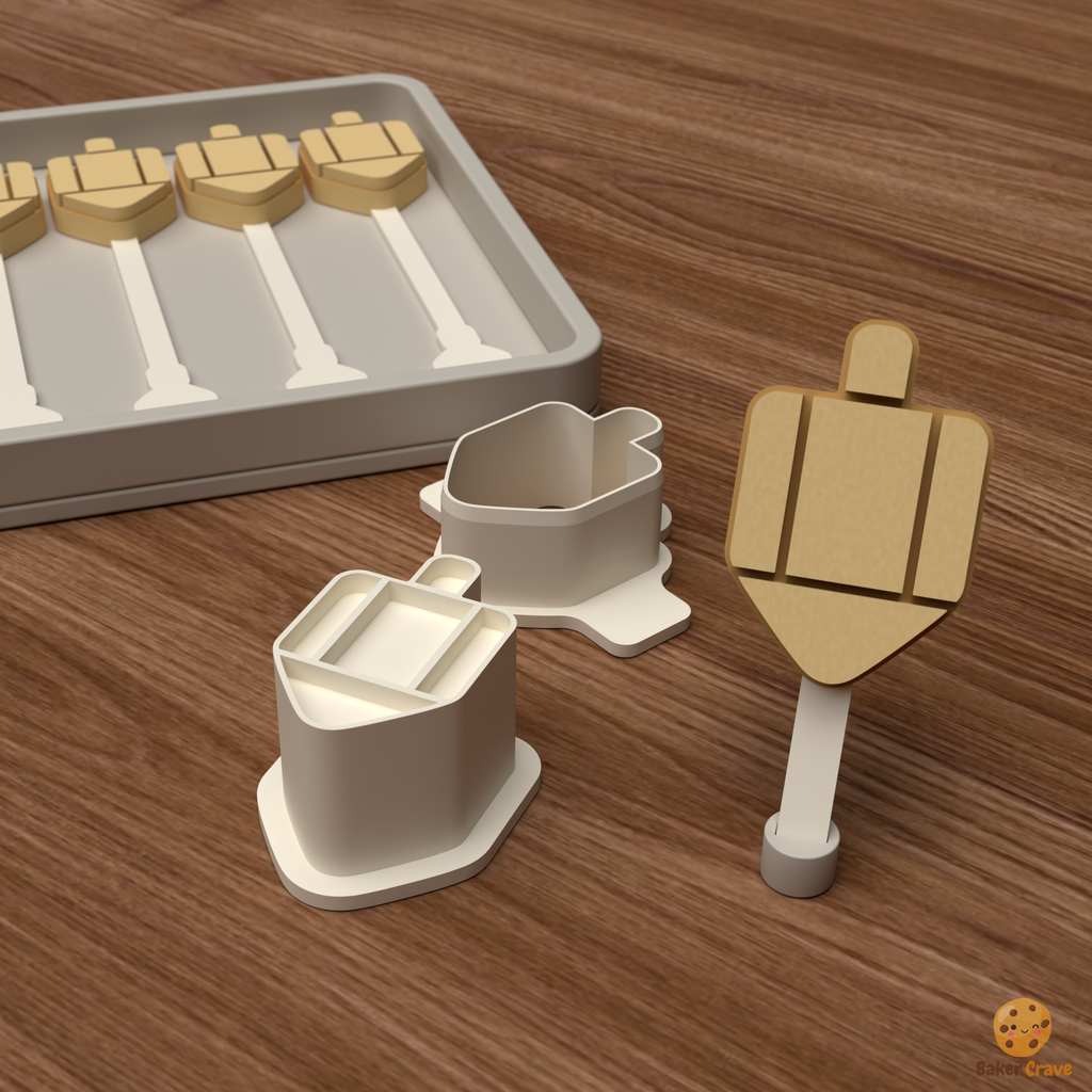 Dreidel Cake Pop Mold STL File