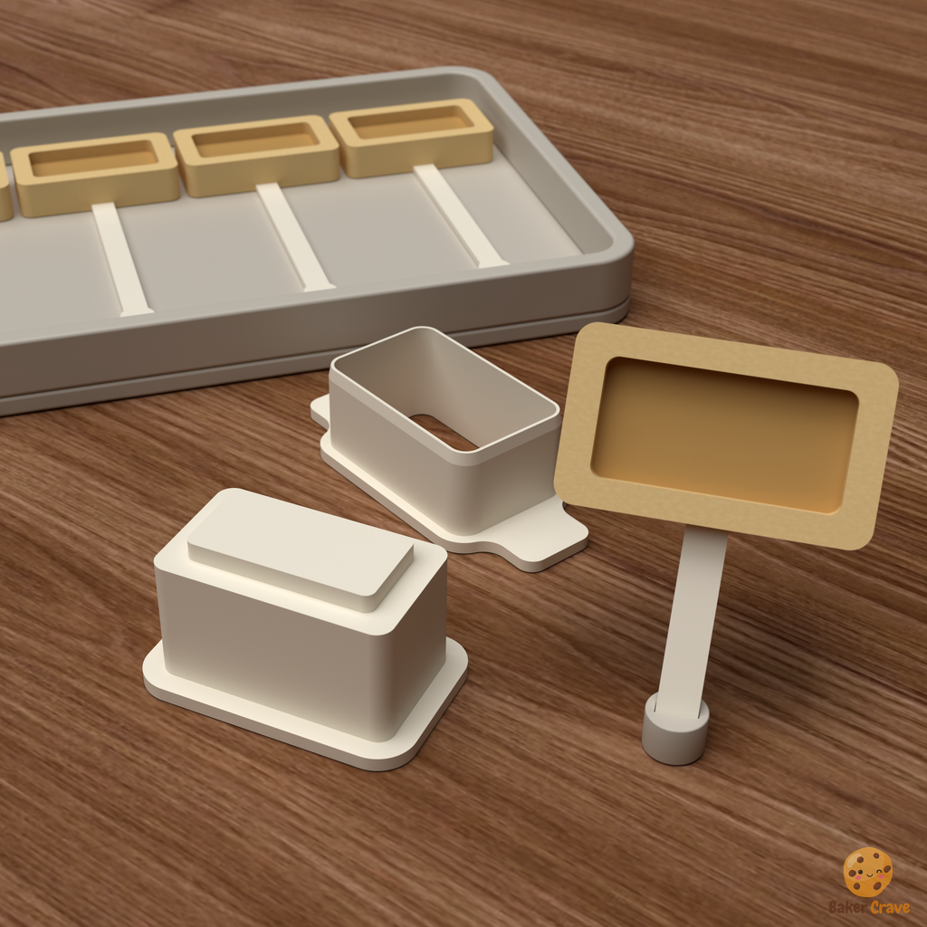 Filled Rectangle Cake Pop Mold STL File