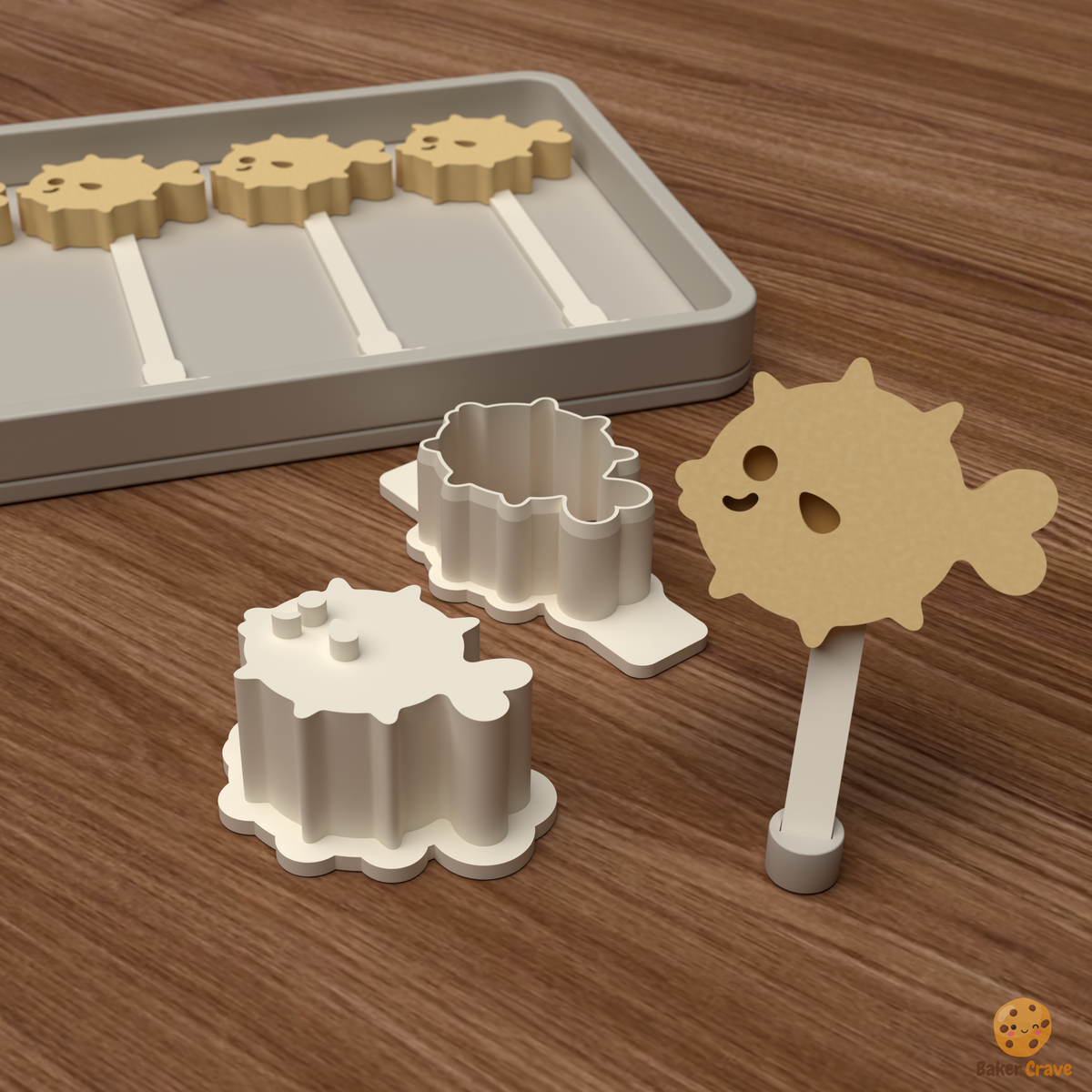 Cute Pufferfish Cake Pop Mold STL File