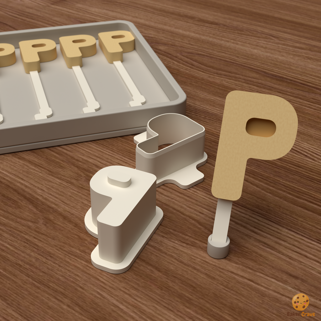 Letter P Cake Pop Mold STL File