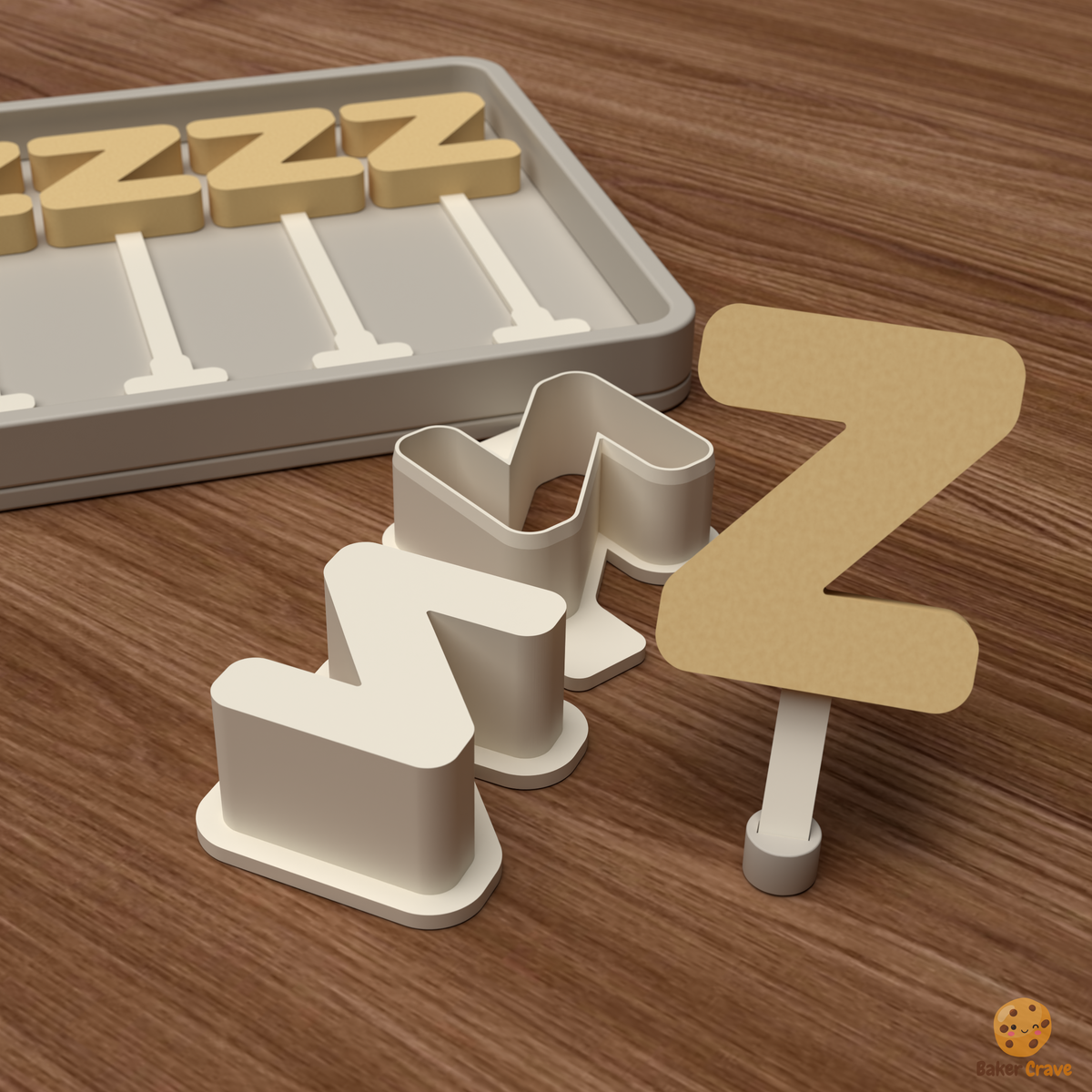 Letter Z Cake Pop Mold STL File