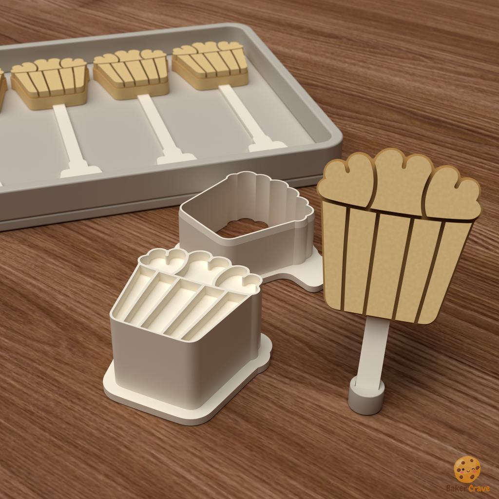 Popcorn Bucket Cake Pop Mold STL File