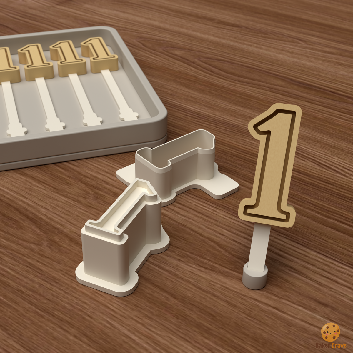 Number 1 Cake Pop Mold STL File