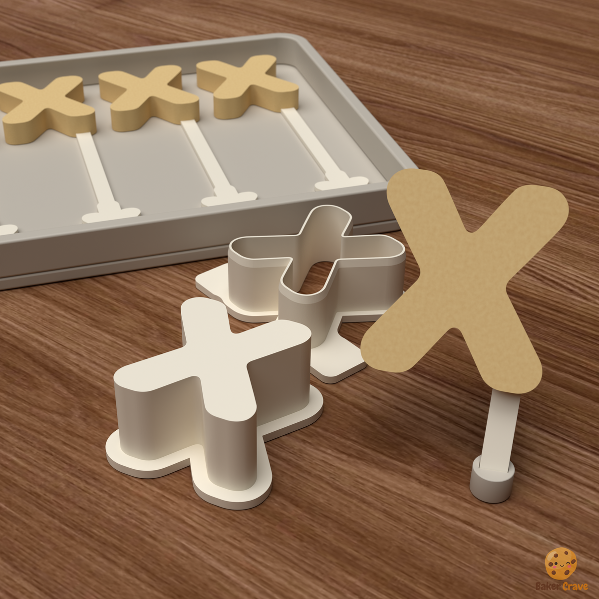 Letter X Cake Pop Mold STL File