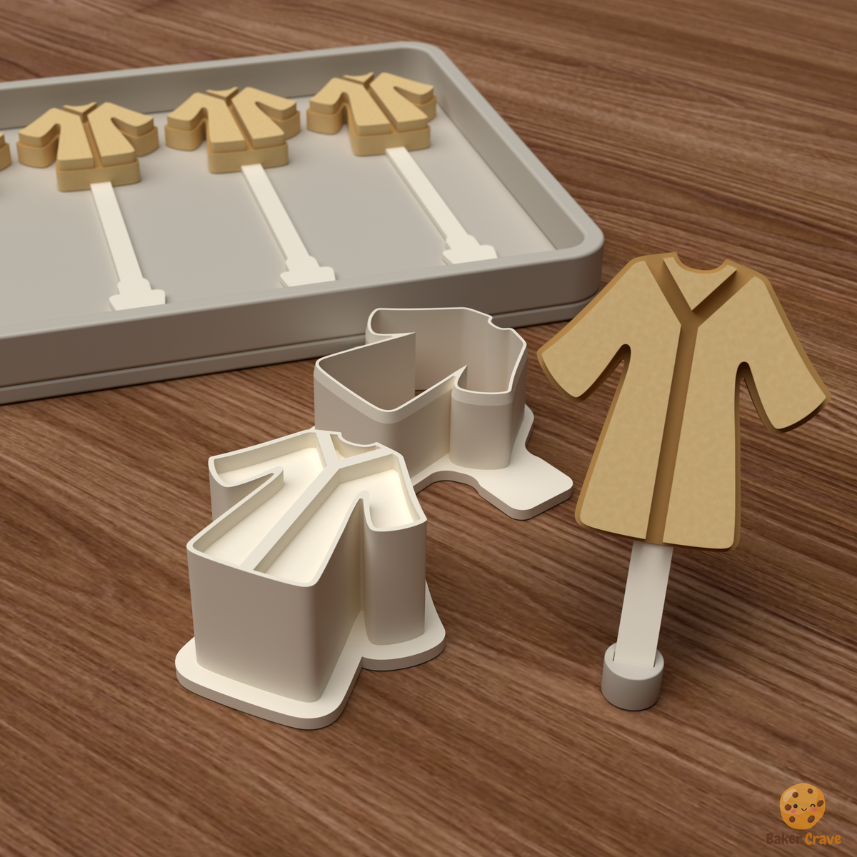 Graduation Gown Cake Pop Mold STL File