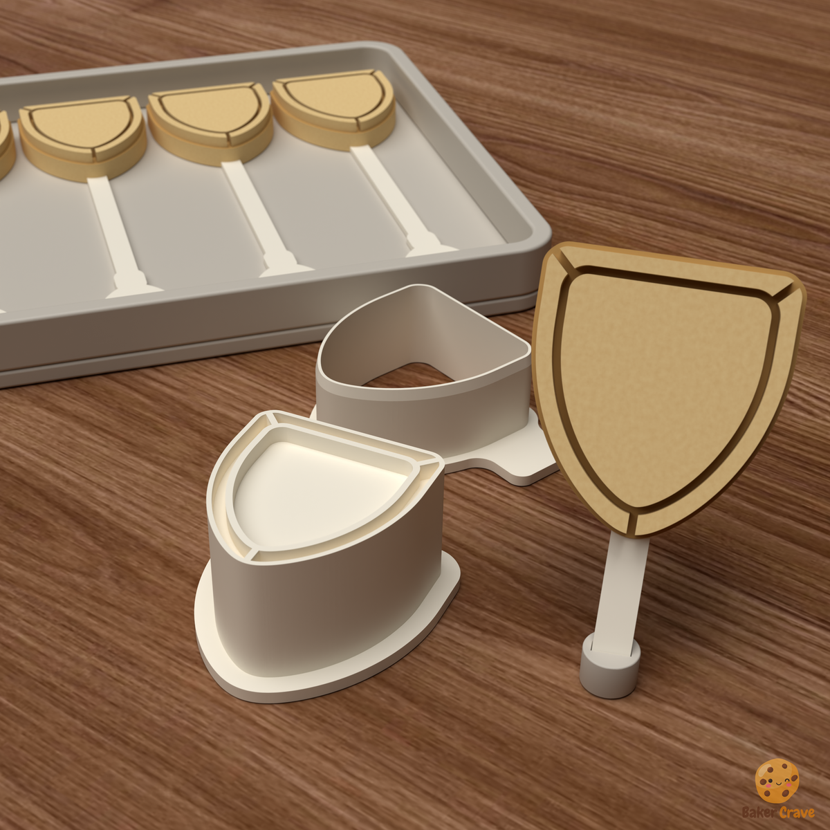 Heraldic Shield Cake Pop Mold STL File