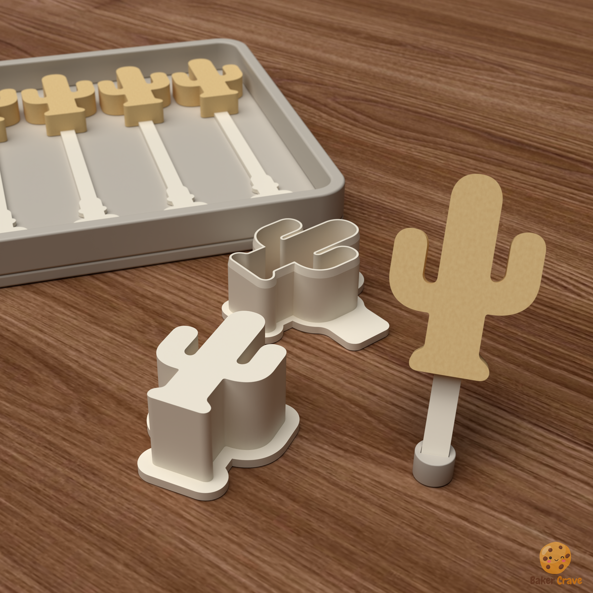 Cactus Cake Pop Mold STL File