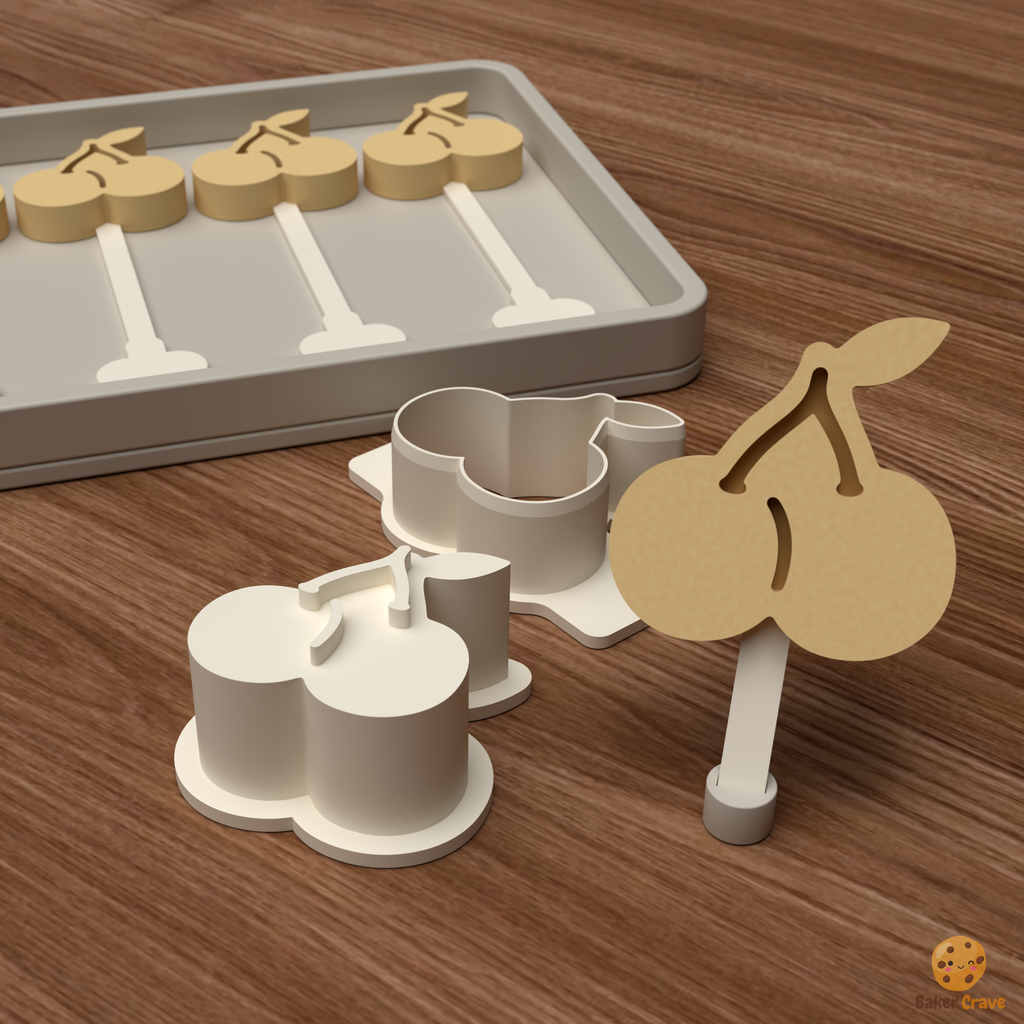 Double Cherry Cake Pop Mold STL File