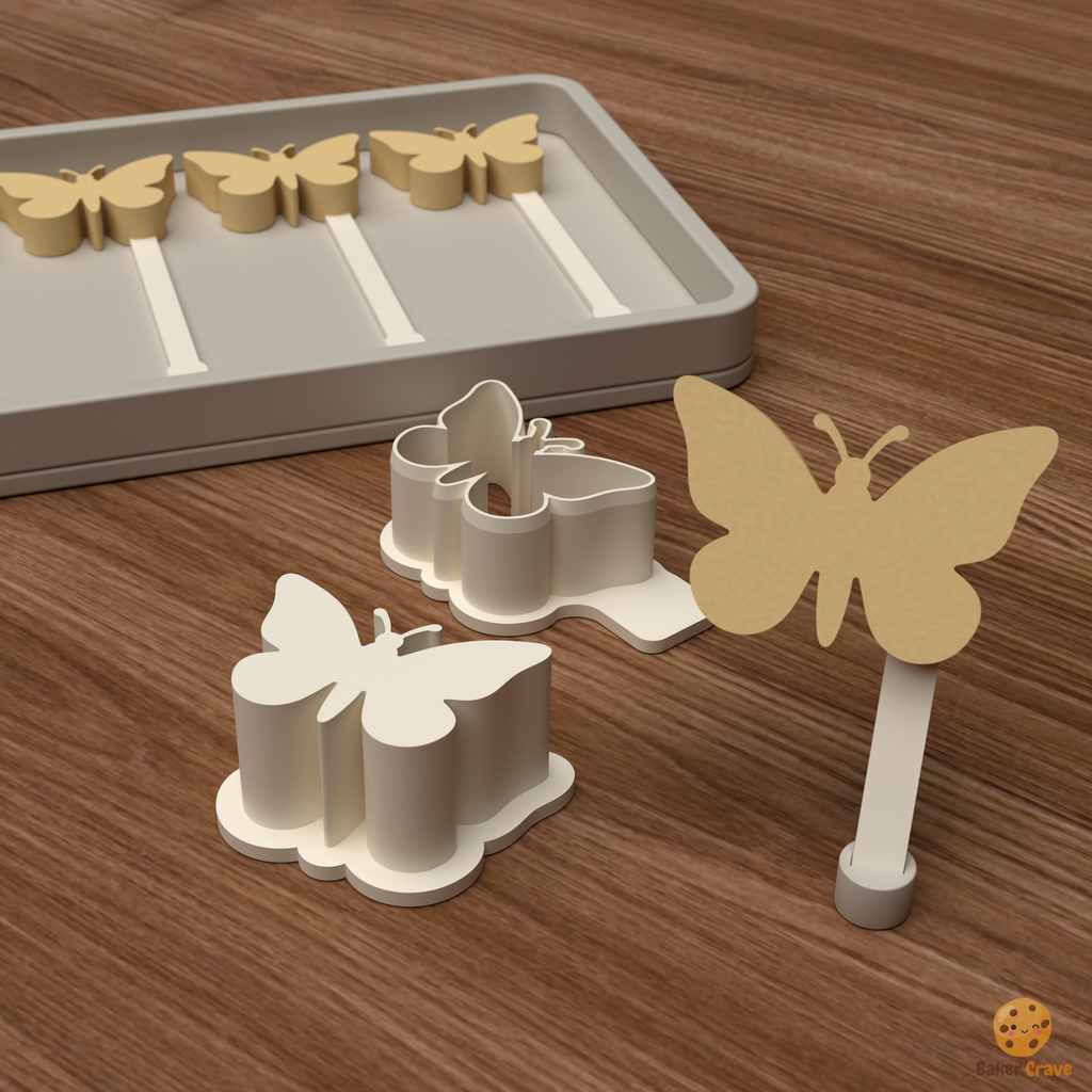 Butterfly Cake Pop Mold STL File