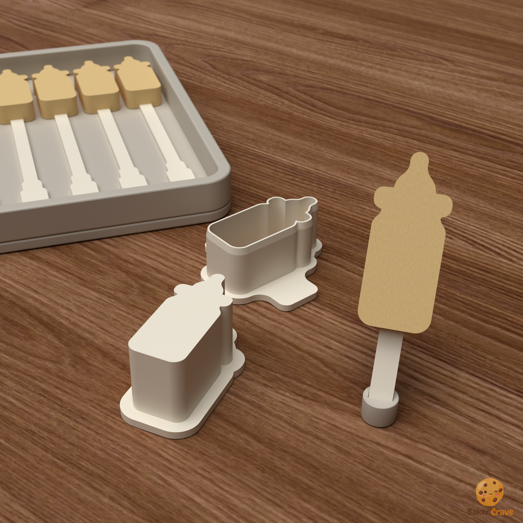 Baby Bottle Cake Pop Mold STL File
