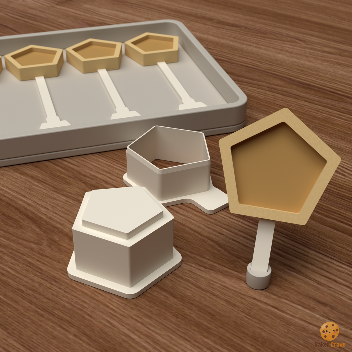 Filled Pentagon Cake Pop Mold STL File