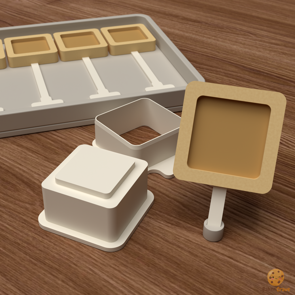 Filled Square Cake Pop Mold STL File