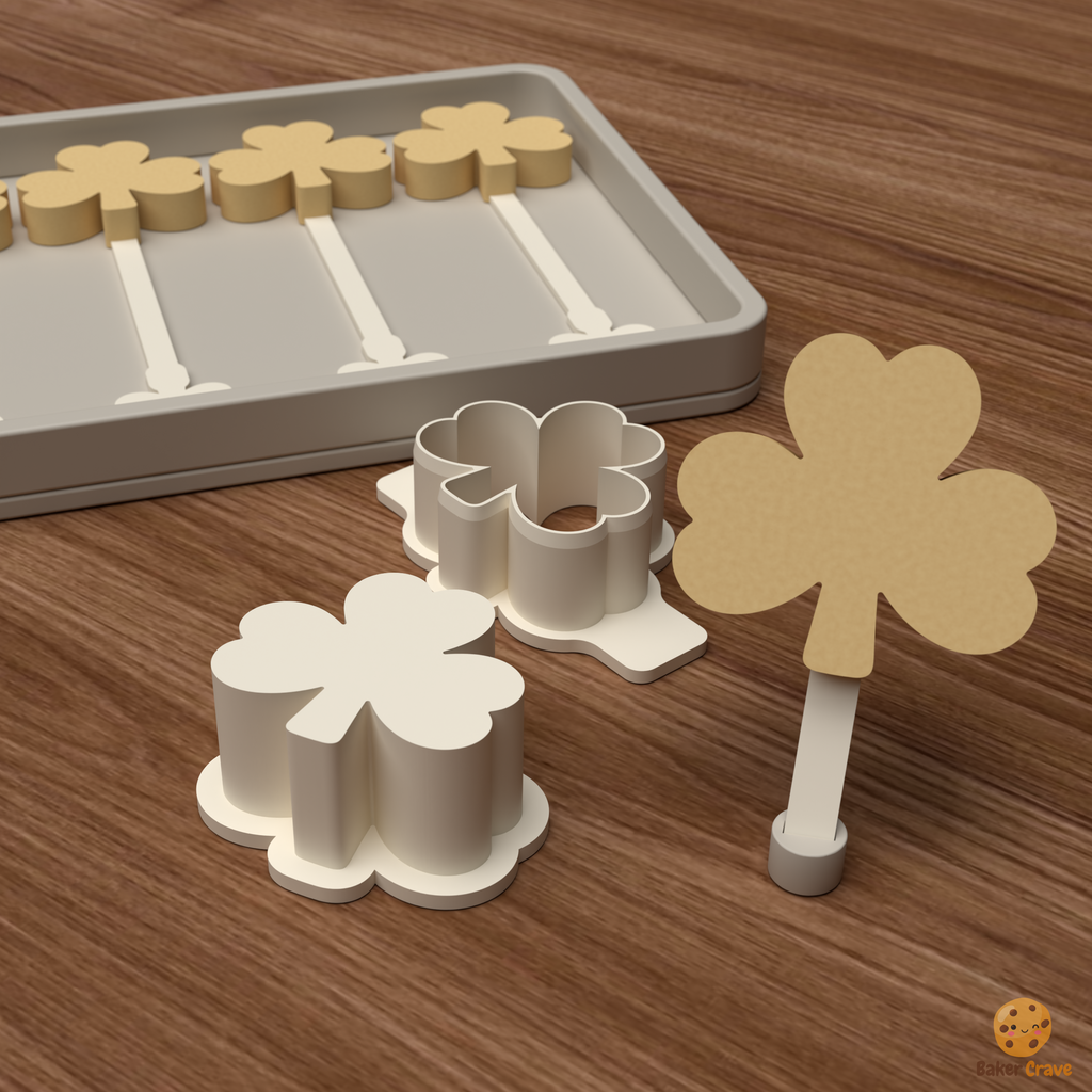 Three Leaf Clover Cake Pop Mold STL File
