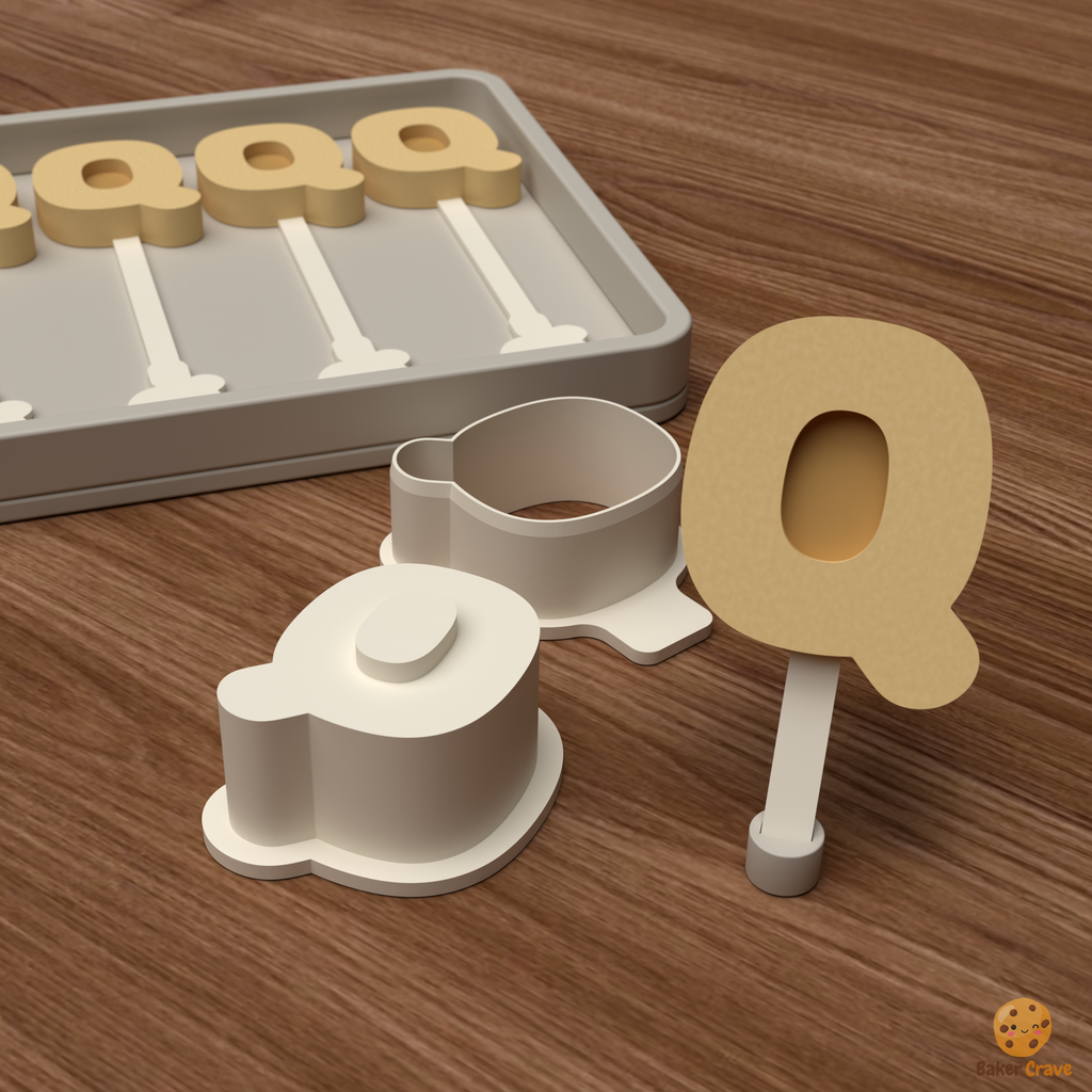 Letter Q Cake Pop Mold STL File