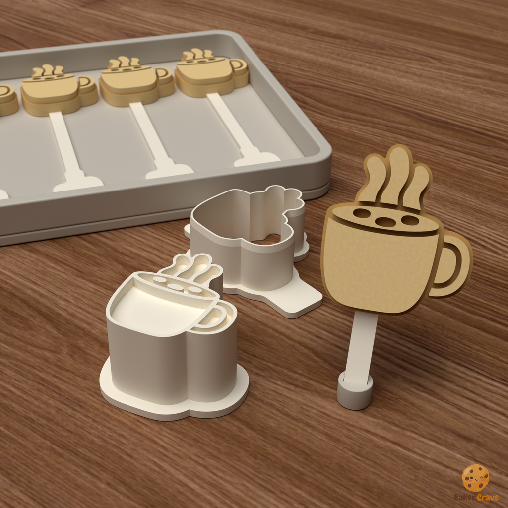 Hot Cocoa Mug Cake Pop Mold STL File