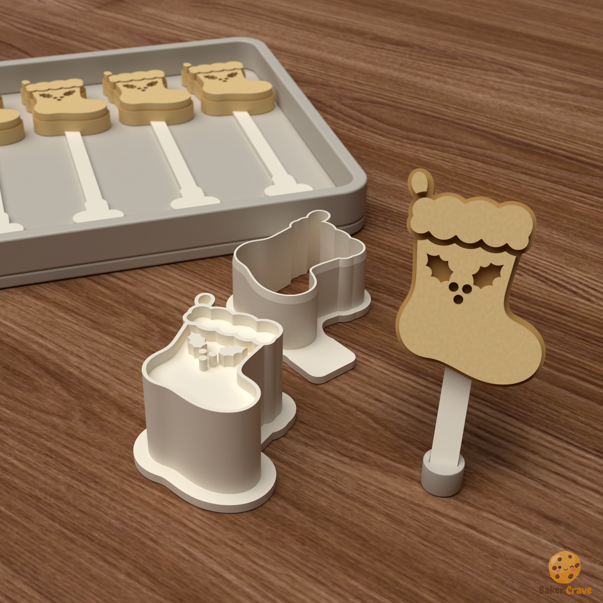 Christmas Stocking Cake Pop Mold STL File