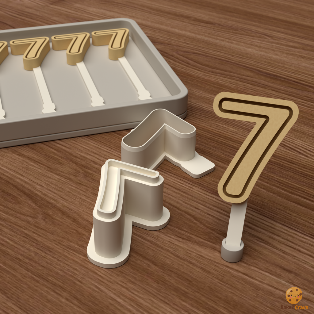 Number 7 Cake Pop Mold STL File