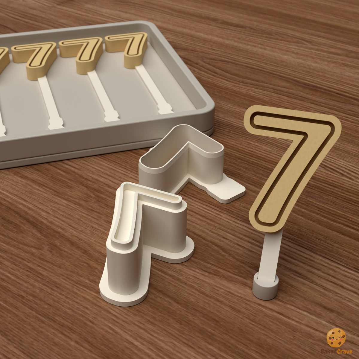 Number 7 Cake Pop Mold STL File
